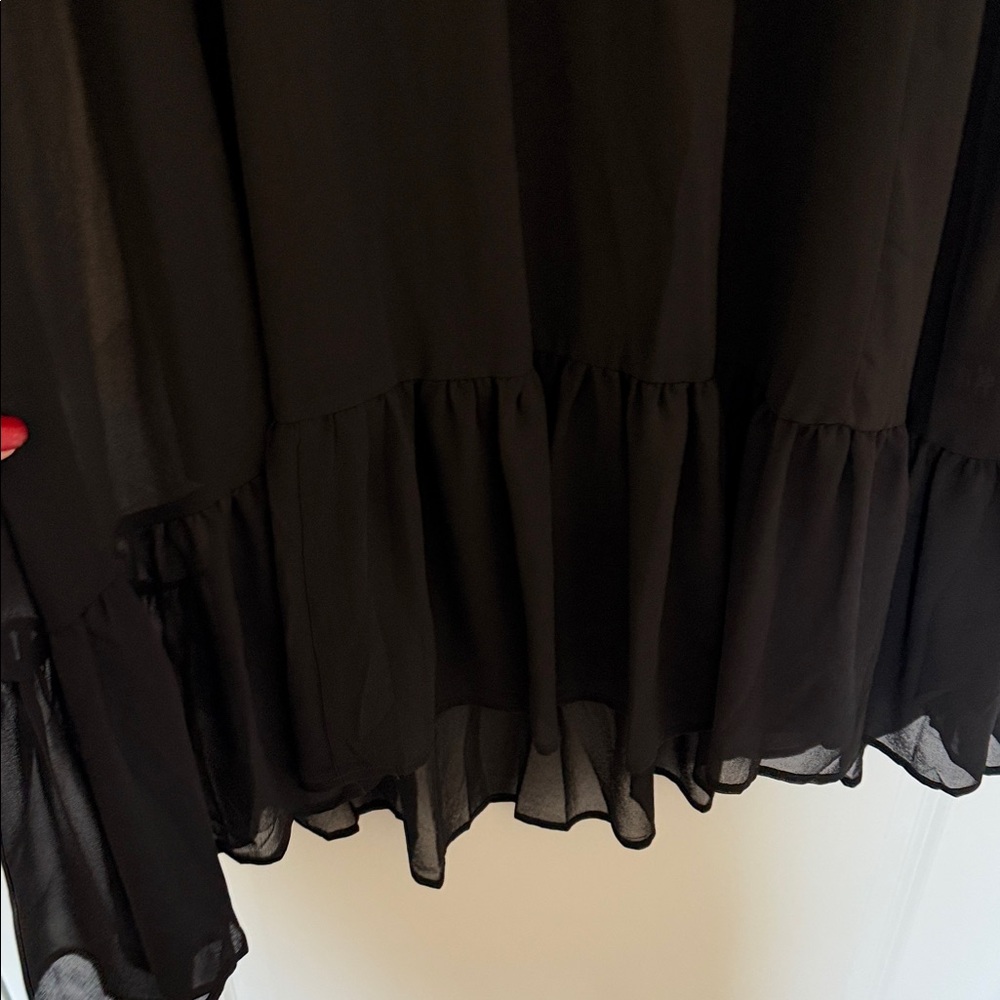 NWT Torrid Black Long Sleeve Chiffon Midi Dress - Picture 5 of 6